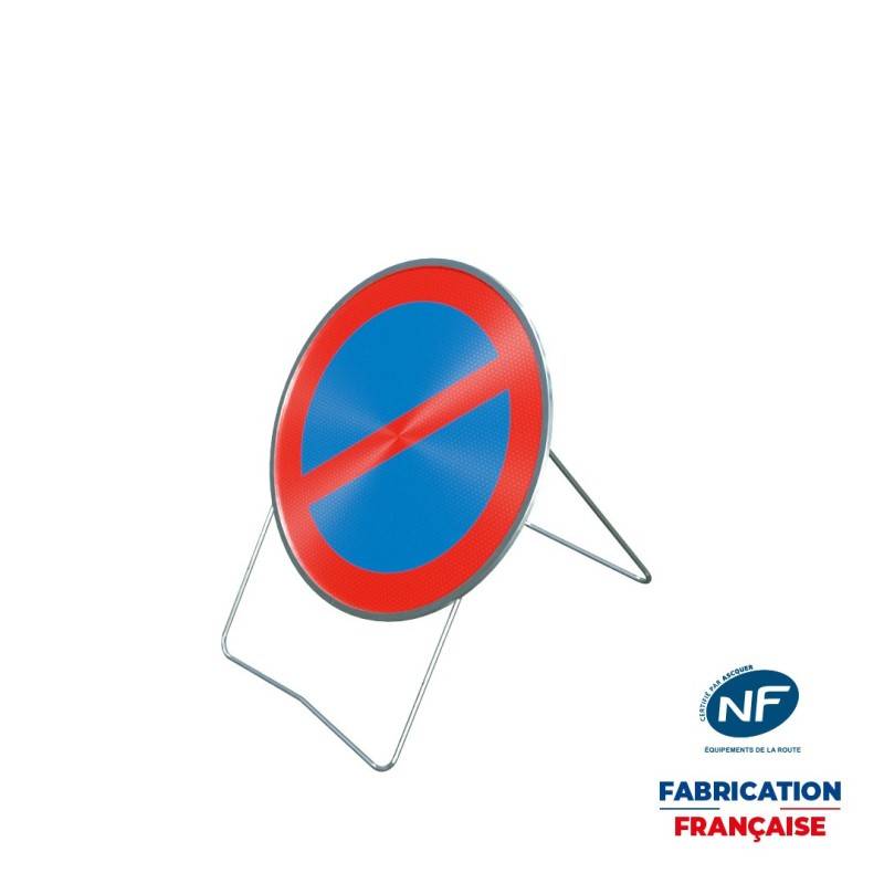 Panneau temporaire B6a1 interdiction de stationner sur pied incliné
