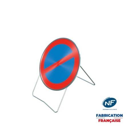 Panneau temporaire B6a1 interdiction de stationner sur pied incliné