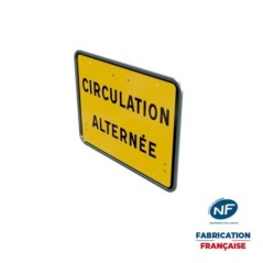 Panneau temporaire CIRCULATION ALTERNEE à rails