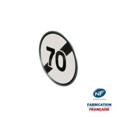Panneau temporaire B33-70 Fin de limitation de vitesse à 70 km/h à rail