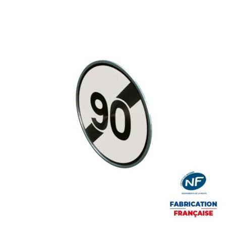 Panneau temporaire B33-90 Fin de limitation de vitesse à 90 km/h à rail