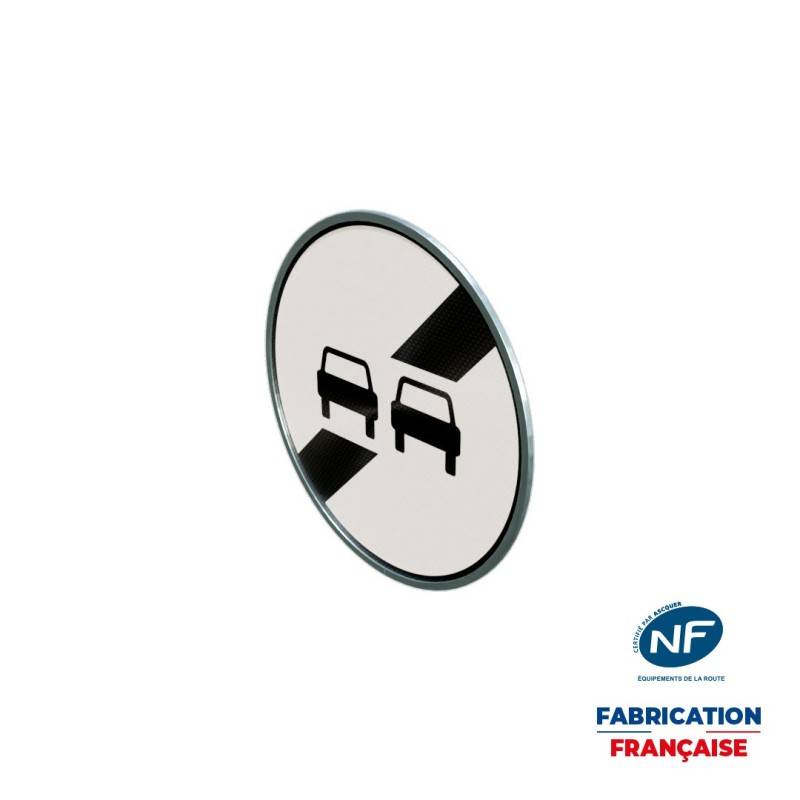 Panneau temporaire B34 Fin d'interdiction de dépasser à rail