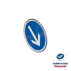 Panneau temporaire B21 Flèche tournante à rails