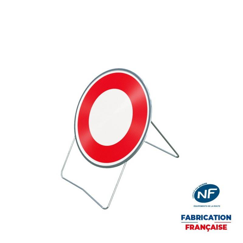 Panneau temporaire B0 Circulation interdite dans les deux sens sur pied incliné Panneau temporaire B0 Circulation interdite dans les deux sens sur pied incliné