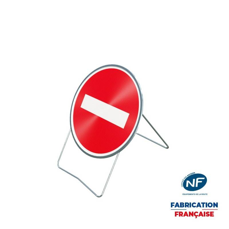 Panneau temporaire B1 Sens interdit sur pied incliné Panneau temporaire B1 Sens interdit sur pied incliné