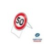 Panneau temporaire B14-50 Limitation de vitesse à 50 km/h sur pied incliné Panneau temporaire B14-50 Limitation de vitesse à 50 km/h sur pied incliné