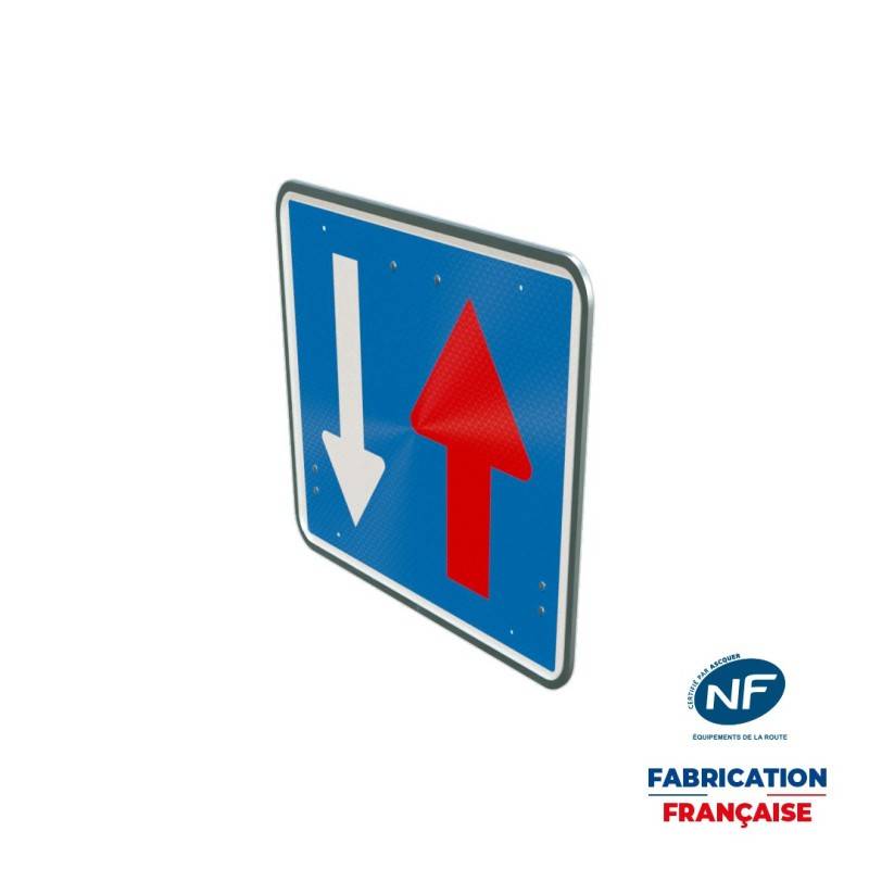 Panneau temporaire C18 Priorité circulation venant en sens inverse à rails