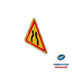 Panneau temporaire AK3 Chaussée rétrécie à rails