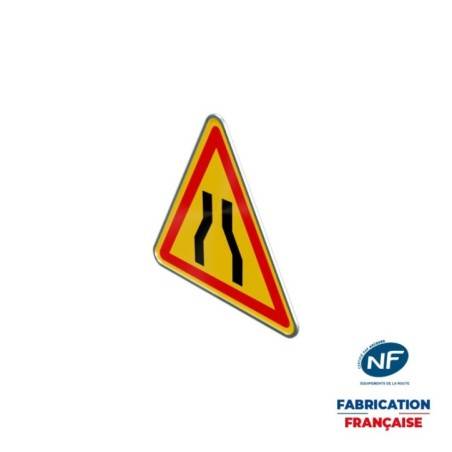 Panneau temporaire AK3 Chaussée rétrécie à rails