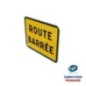 Panneau temporaire ROUTE BARREE à rails Panneau temporaire ROUTE BARREE à rails