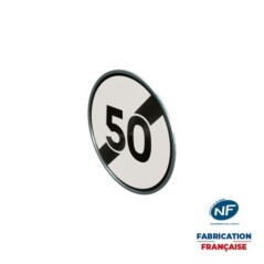 Panneau temporaire B33-50 Fin de limitation de vitesse à 50 km/h à rail