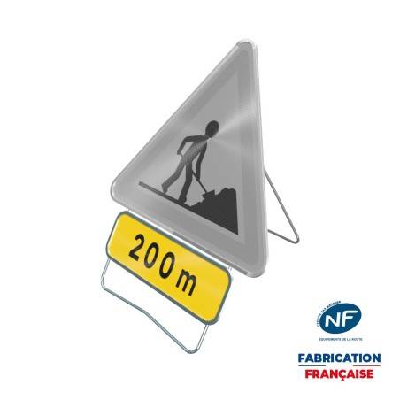 Panonceau temporaire KM1 Panonceau temporaire de distance sur pied incliné
