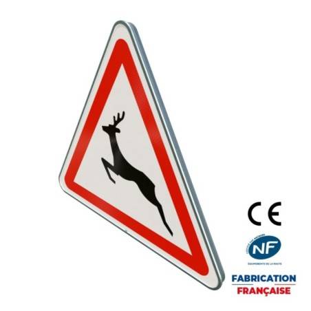 Panneau de danger A15b Passage d’animaux sauvages