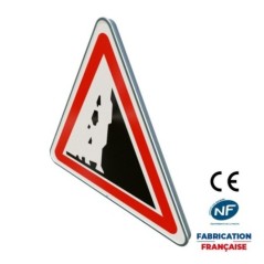 Panneau de danger A19 Risque de chute de pierres