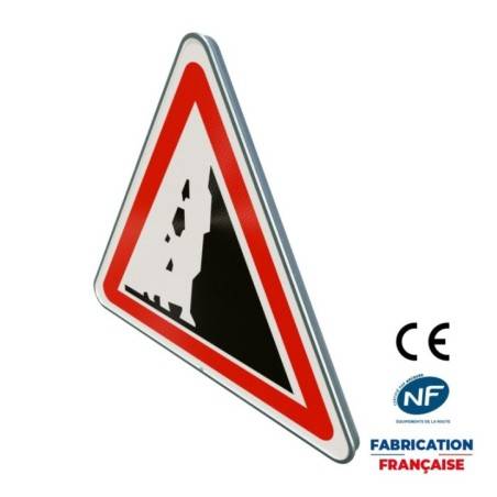 Panneau de danger A19 Risque de chute de pierres