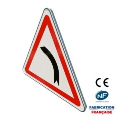 Panneau de danger A1b Virage à gauche