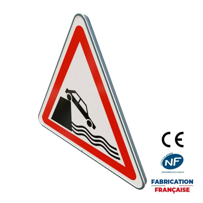 Panneau de danger A20 Débouché sur quai ou berge Panneau de danger A20 Débouché sur quai ou berge