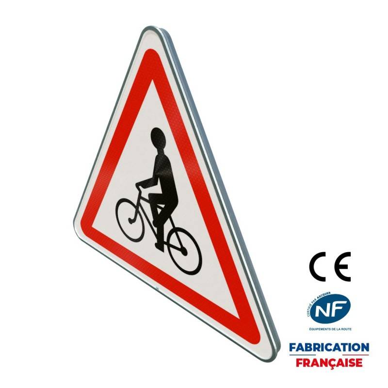 Panneau de danger A21 Débouché de cyclistes ou cyclomotoristes