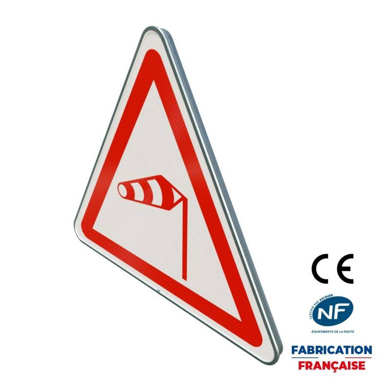 Panneau de danger A24 Vent latéral