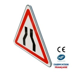 Panneau de danger A3 Chaussée rétrécie
