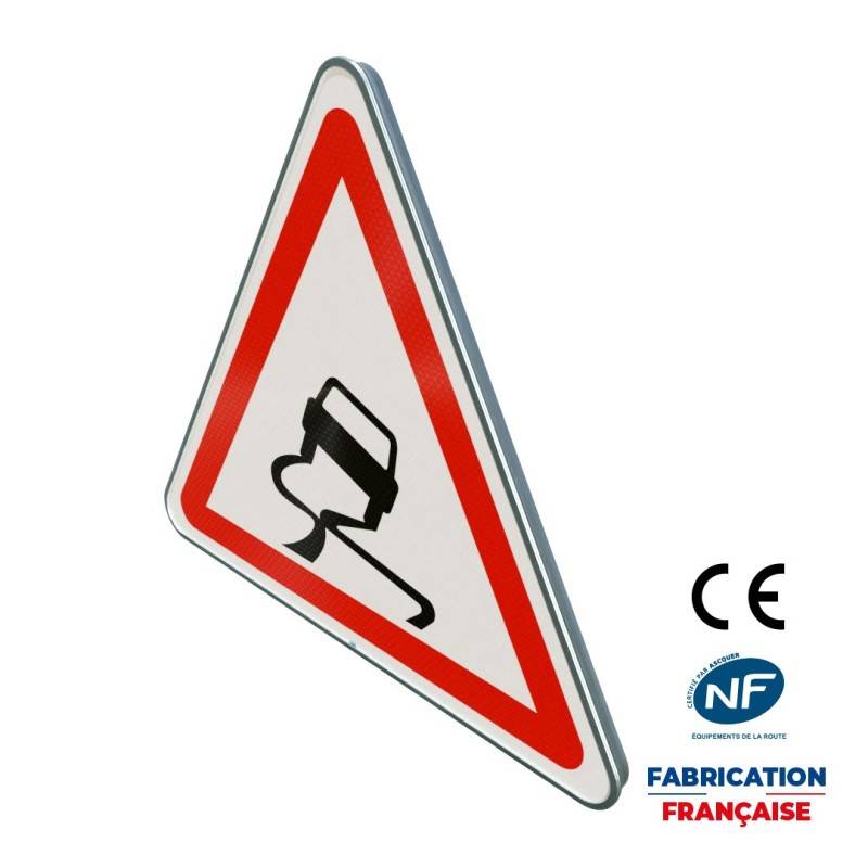 Panneau de danger A4 Chaussée glissante Panneau de danger A4 Chaussée glissante
