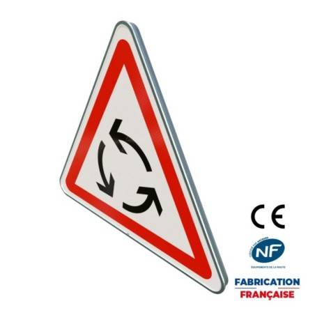 Panneau d'intersection et de priorité Ab25 Carrefour giratoire. Signal avancé