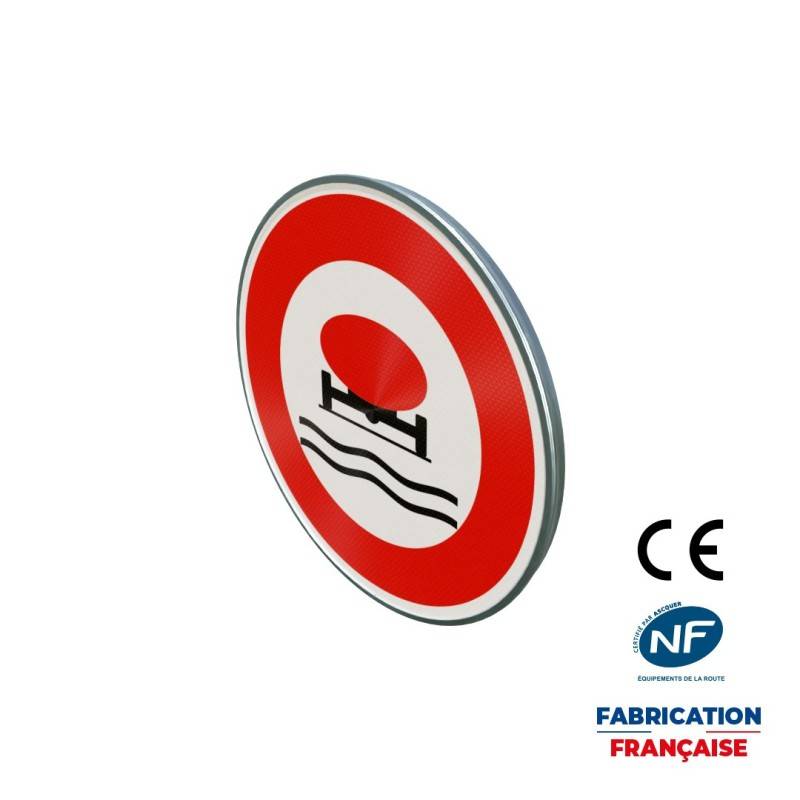 Panneau d'interdiction B18b Accès interdit aux véhicules transportant des produits de nature à polluer les eaux
