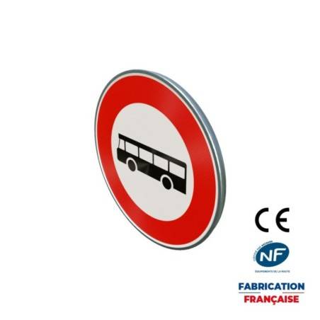 Panneau d'interdiction B9f Accès interdit aux transports en commun