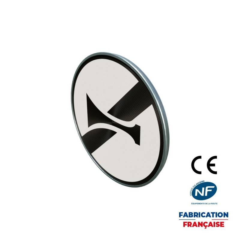 Panneau de fin d'interdiction B35 Fin d’interdiction de l’usage de l’avertisseur sonore