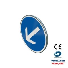 Panneau d'obligation B21a2 Contournement obligatoire par la gauche