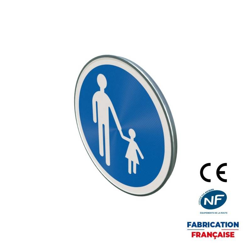 Panneau d'obligation B22b Chemin obligatoire pour piétons
