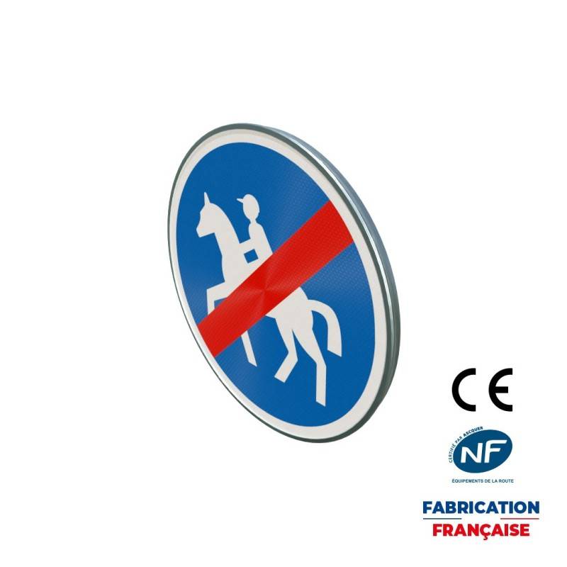 Panneau de fin d'obligation B42 Fin de chemin obligatoire pour cavaliers