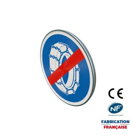 Panneau de fin d'obligation B44 Fin d’obligation de l’usage des chaînes à neige