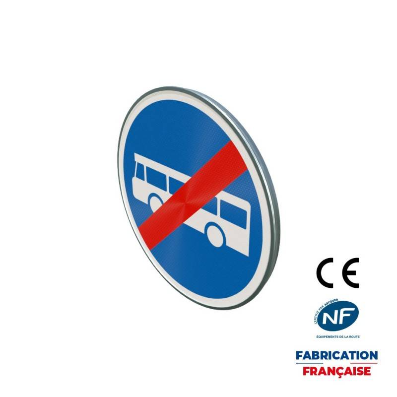 Panneau de fin d'obligation B45 Fin de voies réservées aux transports en commun des lignes régulières