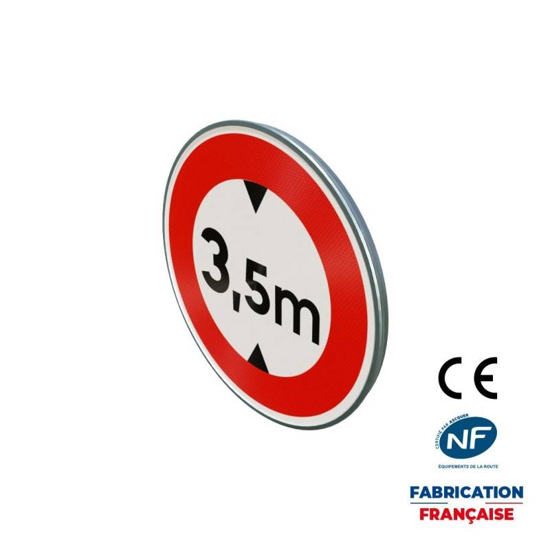 Panneau d'interdiction B12 Accès interdit pour limitation de la hauteur indiquée