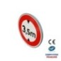 Panneau d'interdiction B12 Accès interdit pour limitation de la hauteur indiquée