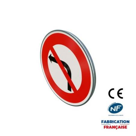 Panneau d'interdiction B2a Interdiction de tourner à gauche