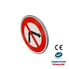 Panneau d'interdiction B2b Interdiction de tourner à droite
