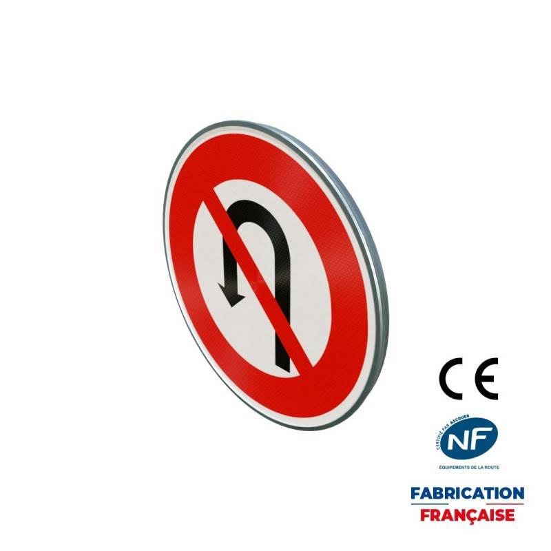 Panneau d'interdiction B2c Interdiction de faire demi tour