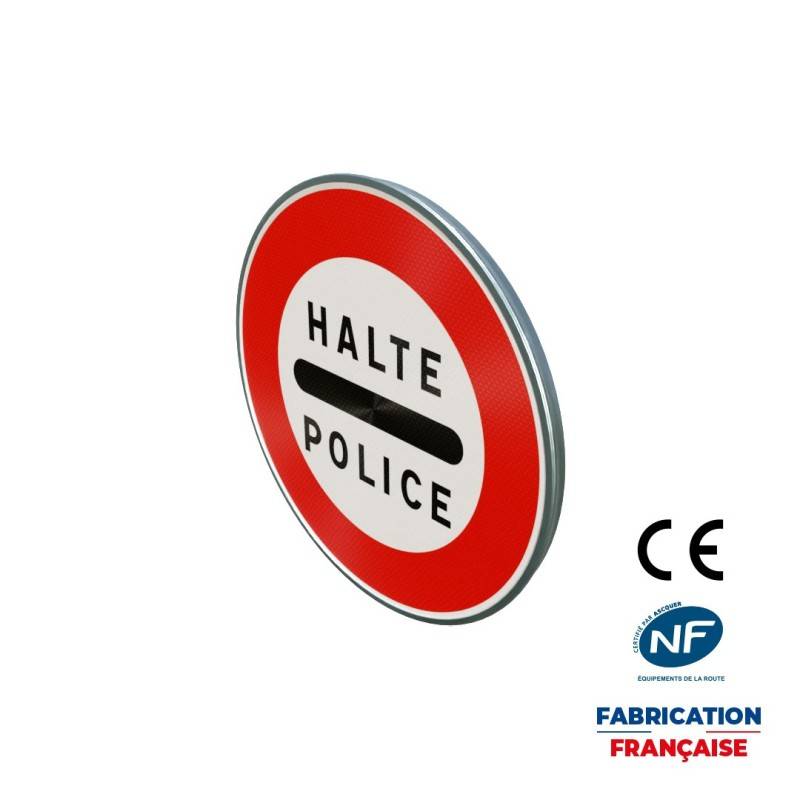 Panneau d'interdiction B5b Arrêt au poste de police Panneau d'interdiction B5b Arrêt au poste de police