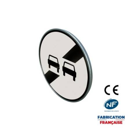 Panneau de fin d'interdiction B34 Fin d’interdiction de dépasser notifiée par B3
