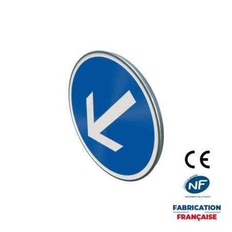 Panneau d'obligation B21a2 Contournement obligatoire par la gauche
