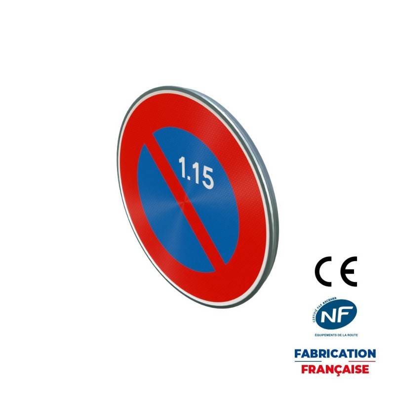 Panneau de prescription zonale Stationnement B6a2 Stationnement interdit du 1er au 15 du mois