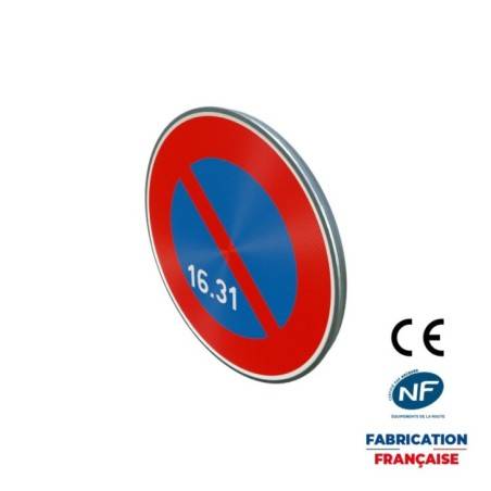 Panneau de prescription zonale Stationnement B6a3 Stationnement interdit du 16 à la fin du mois