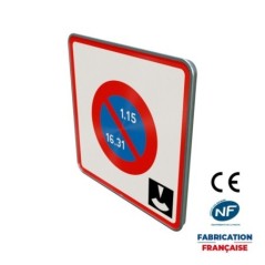 Panneau prescription zonale Stationnement B6b5 Entrée d’une zone stationnement unilatéral semi mensuel et durée limitée