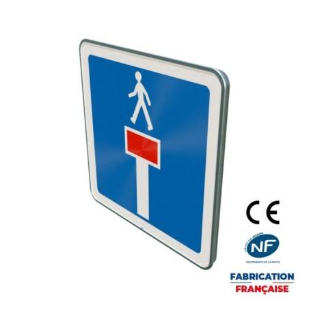 Panneau d'indication C13c Impasse comportant une issue pour les piétons