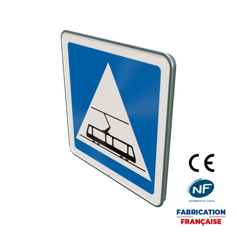Panneau d'indication C20c Traversée de tramways