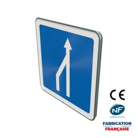Panneau d'indication C28 Réduction du nombre de voies