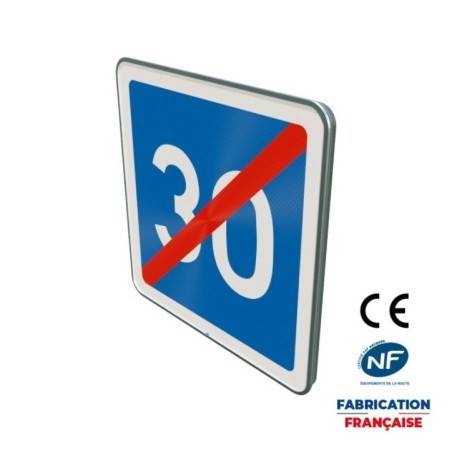 Panneau d'indication C4b Fin de vitesse conseillée