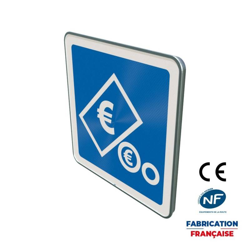 Panneau d'indication C64c2 Paiement par pièces et billets